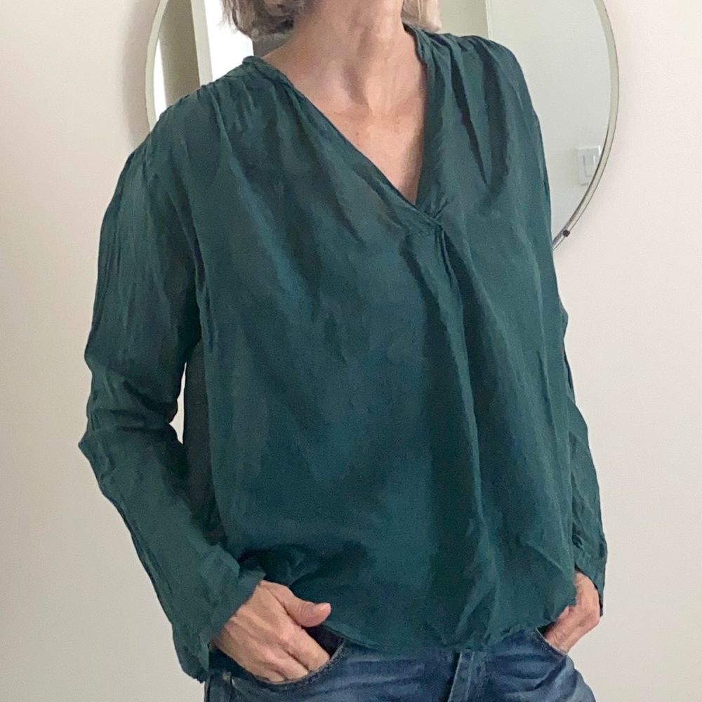 Pomandère Teal Long Sleeve Blouse